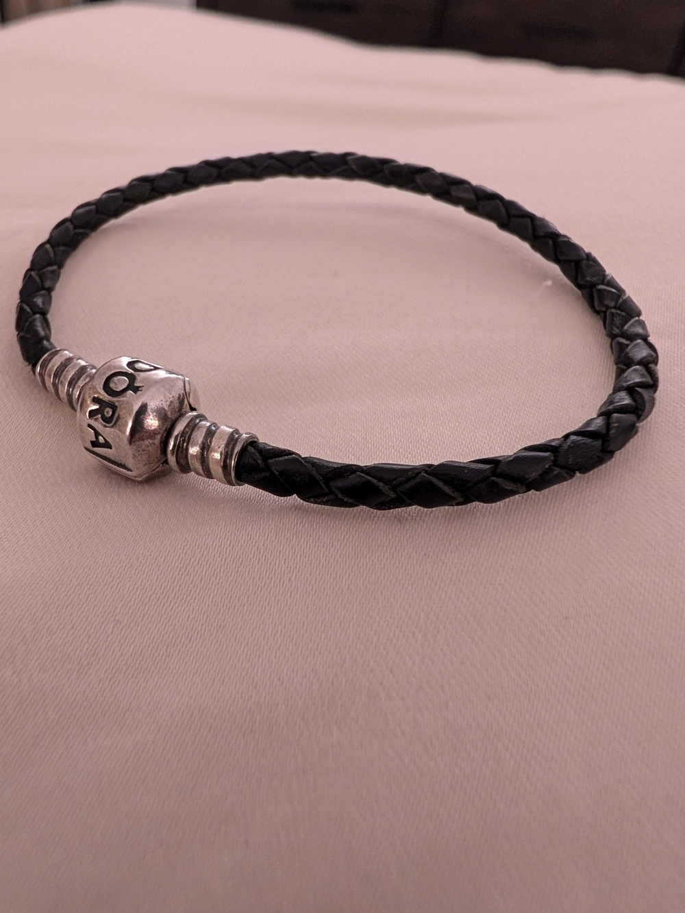 Pandora Black Leather Braided Bracelet - Single Wrap